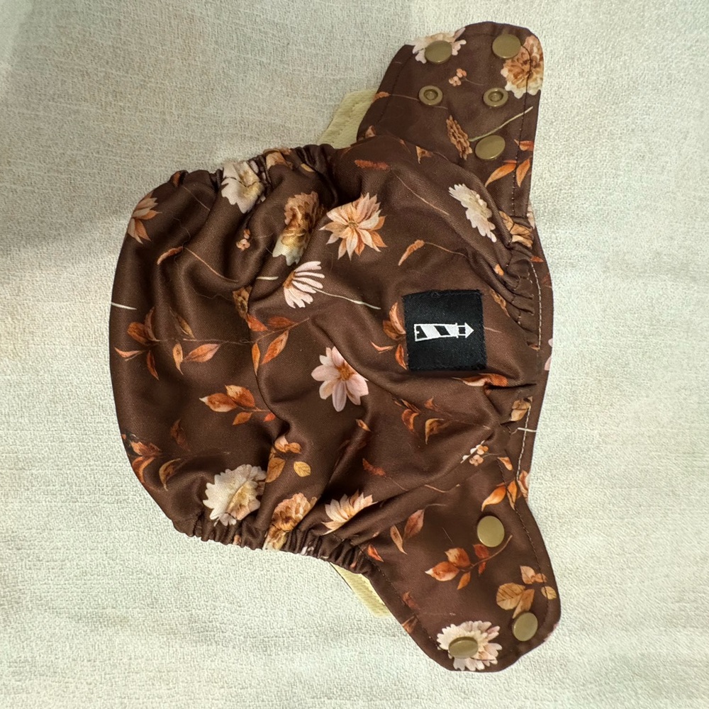 Floral Brown Diaper Cover